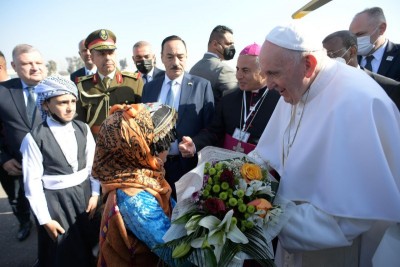 PRAYER OF SUFFRAGE FOR THE VICTIMS  Hosh al-Bieaa (Church square) in Mosul Sunday, 7 March 2021